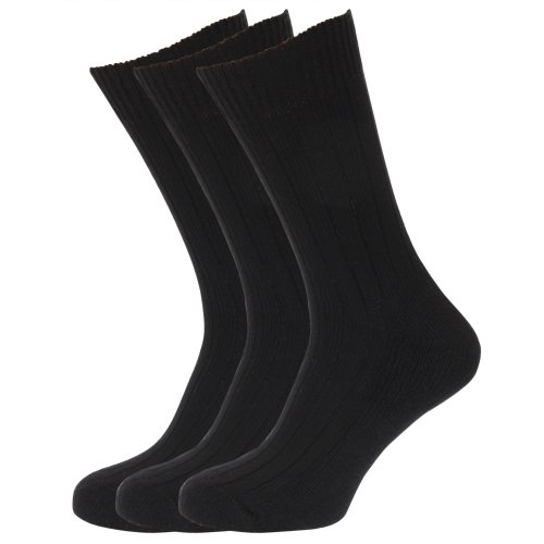 Textiles Universels Chaussettes rembourrées en mélange de laine (lot de 3 paires) - Homme (EUR 39-45) (Noir) Cover