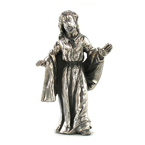 FranquiHOgar Presepe di Natale Nascita - Figurine con bagno in Argento Vintage | 8 statuine: Gesù Bambino, Maria, Giuseppe, Bue, Mula, 3 Re Magi | Fatto a Mano in Spagna