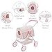 Olivia's Little World Polka Dots Princess Doll Animal Stroller with Detachable Toy Pet Carrier - Pet Doll Pram for 3 yrs and Up - Pink/Gray