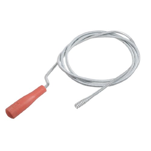 Herramienta limpiadora de tuberías y desagües Ruilogod con resorte espiral flexible y mango de plástico, 2,5 m miniatura 1