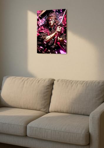 Image of NIJUKA Anime Printed A4 Size Metal sheet Poster For Home And Room Decoration | For Anime Art Fans Boys And Girls (Shunsui Kyoraku Head Captain)