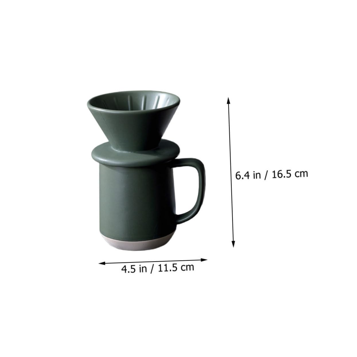 Taza de Filtro de Café y Leche de Cerámica Verde, Reutilizable y Ligera, Apta para Hogar y Viaje, Juego 1 Unidad, Uso Diario y Oficina
