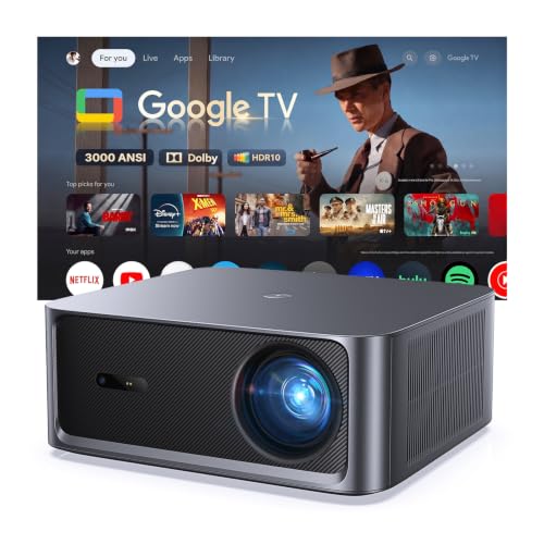 Image of HAPPRUN 3000 ANSI Google TV Projector, 4K HDR, Auto Focus | Google TV • 3000 ANSI Brightness • 4K HDR • Dolby Audio • AI Auto Focus • Motion Compensation • Plug & Play