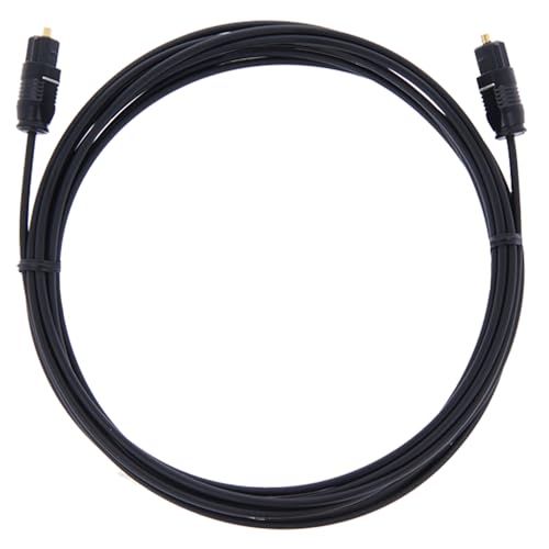 REY Cavo in fibra ottica 3 metri, connettori placcati oro isolati audio digitale Toslink da 3 mm di spessore