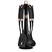 Price comparison product image Tower Kitchen Utensil Set, Rose Gold Range, Kitchen Gadget Set, Stainless Steel, Black, 5 Pieces