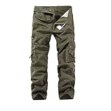 AYG, pantaloni cargo in cotone e per il tempo libero, casual, sportivi, militari, da uomo grün(Soil Army Green))#015 29