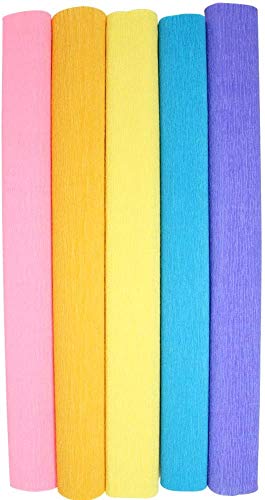 Papier crépon anniversaire Just Artifacts : lot de 5 rouleaux 90g pour décors festifs