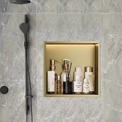 Armoire murale encastrée douche LED 28x70cm inox