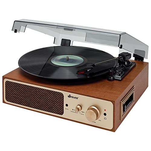 Jensen JTA-245 Dual Bluetooth Turntable (33/45/78 RPM) Cassette Player/Speakers - Les Beatles, Paul McCartney, John Lennon, RIngo Starr, George Harrison Jensen JTA-245 Dual Bluetooth Turntable (33/45/78 RPM) Cassette Player/Speakers