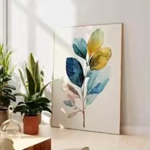 Impression sur toile moderne aux finitions soignées d'aquarelle dorée de grand format - 3