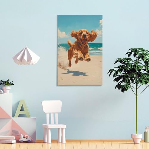 Tableau Setter irlandais impression sur toile deco murale chambre 50x75cm - 4