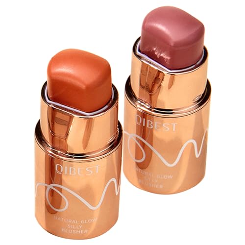 BeauFairy Stick Colorete en Crema, 2 Piezas, 3-in-1 Mate Cheek Blush, Fácil de Usar, Ligero Transpirable, Larga Duración, Prueba de Manchas, Natural, Barra de Rubor para Ojos Labios Mejillas, 02+03
