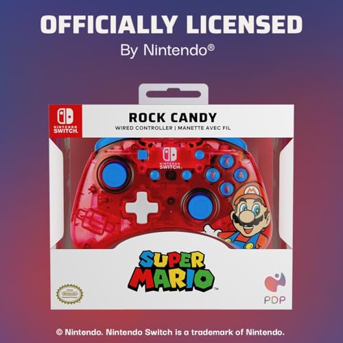 Manette Switch PDP Rock Candy Mario rouge filaire compacte pour console Nintendo Switch OLED et Lite - 5