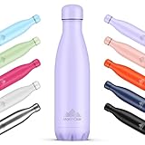 Mont-Clair LO Trinkflasche Edelstahl - Thermosflasche - BPA-freie - Water Bottle, Edelstahl trinkflasche 500ML - 24h Kalt & 12h Warm - Trinkflasche Auslaufsicher - Lila