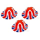 The Fancy Dress® Sombrero de la bandera británica del Reino Unido para adultos, unisex, para fiesta del jubileo de la Unión Jack Bowler, accesorio de disfraz (paquete de 3)