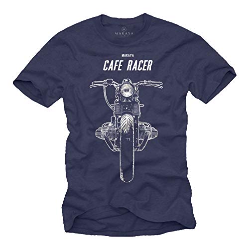 Tee Shirt Moto Cafe Racer Vintage Boxer Twin Homme Bleu XXXXL Cover