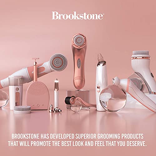 Brookstone 6 Piece Electric Body Bath Brush | Long Handled Body Scrubber And Facial Cleansing Brush | Battery Powered Shower Brush With 4 Spin Brush Heads #TOP7