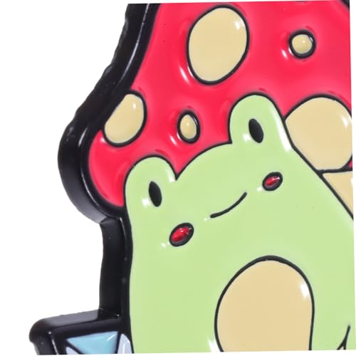 Broche en bambou et épingle en émail champignon mignon en alliage