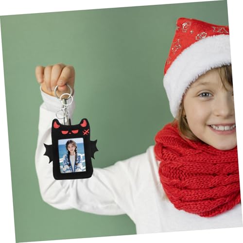 DOITOOL Plush Photocard Holder Keychain Cute Winged Design for Displaying Cards for Students and Fans Soft and Versatile Accessory for Everyday Use4