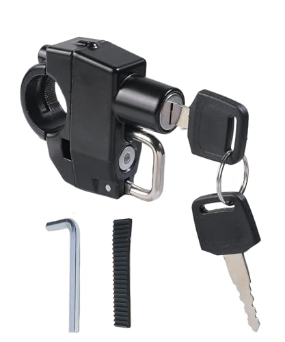 Flaconi Antirrobo de Casco de Motocicleta,Bloqueo de Manillar de Motocicleta,Cerradura Casco con 2 Llaves,Adecuado para Motocicletas,Scooters,Bicicletas de Tierra,Vehículos Fuera de Carretera