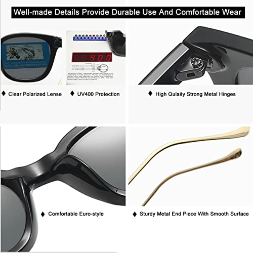 Women Square Polarized Sunglasses Men Classic Style UV400 Eyewear Protection3