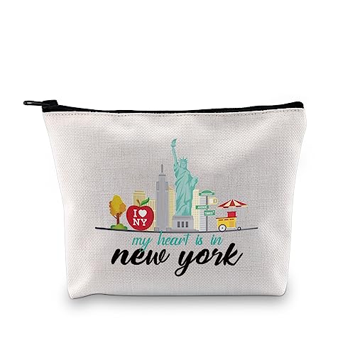 New York City Makeup Bag New York Ragazze Regali di viaggio NYC Vacanza Regalo NYC Borsa da New York a tema NYC cosmetica Il mio cuore è a New York Ku alla moda