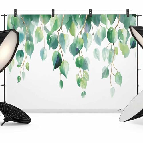 Watercolor Summer Botanical Photo Backdrop Curtains 10x8ft,Non-Reflective Fabric Photography Background