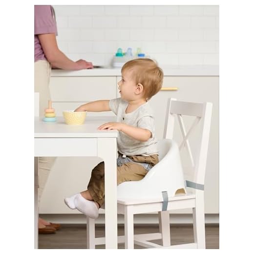 Regalo Baby Basics™ Booster Seat, White, Three-Point Safety Harness, Easily Wipeable, Sturdy & Durable Plastic