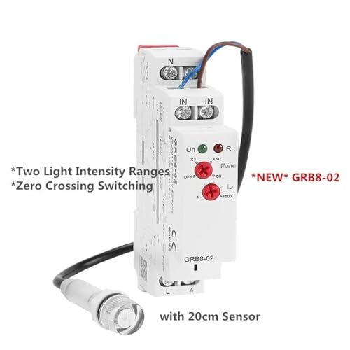 Interruptor crepuscular GRB8-02 con temporizador carril Din AC110V-240V 5