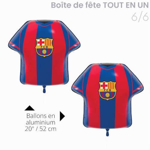 Ensemble de décoration officiel FC Barcelone pour fête, Kit de 77 pièces avec ballons et vaisselle, Pour 6 invités, pour anniversaire et célébrations de match – vue 9