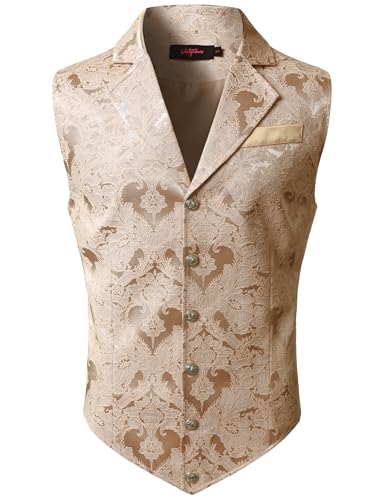Image of VATPAVE Mens Victorian Suit Vest Steampunk Gothic Waistcoat