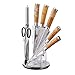 Nóż kuchenny ze stali nierdzewnej - 8-częściowy zestaw noży - 5 najważniejszych noży w kuchni - w praktycznym bloku noży - ostrza z powierzchnią młotkową - w zestawie ostrzałka do noży i nożyczki