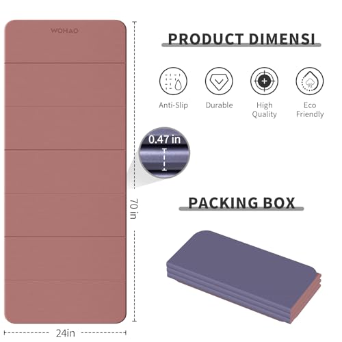 Image of 7-Fold Yoga Mat 70 inchx24 inch - 1 /2 Inch Thick Folding Exercise Mat, Compact Non-Slip TPE Mat for Travel, Storage, Yoga & Home Gym, Lightweight & Portable