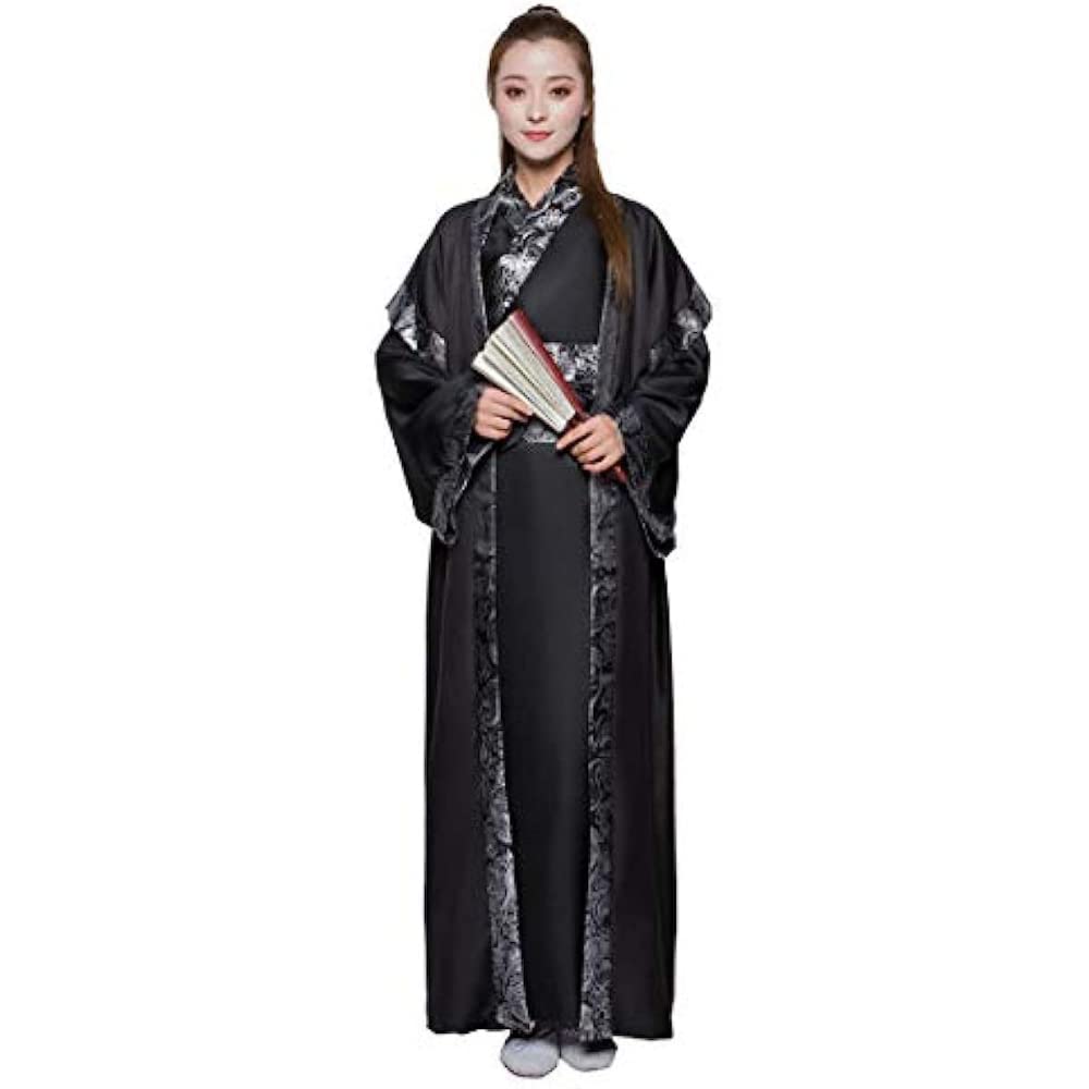 tradycyjnej chińskiej odzieży Starożytny chiński strój szermierza dla dorosłych tradycyjny strój Hanfu Cosplay wojenny(Black,Small)