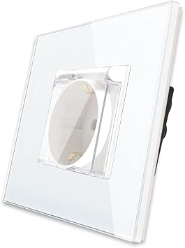 CNBINGO Glass Schuko Socket Flush-Mounted with Waterproof Lid
