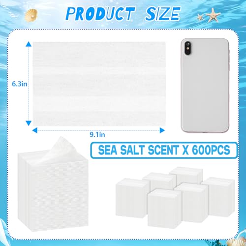 Image of 600 Count Dryer Sheets Bulk Fabric Softener Ocean Breeze Scent Dryer Sheets Naturally Softens and Removes Static Cling, Ideal for Large Households, Sensitive Skin