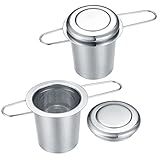 【Feinfiltration】Der Teefilter hat eine starke Filtrierbarkeit. Das Teesieb kann die fein geschnittenen Teeblätter leicht einfangen und fein separieren, so dass der Tee klarer wird. Es kann beim Teetrinken Teerückstände vermeiden, sodass Sie den Geschmack des perfekten Tees erfahren können.