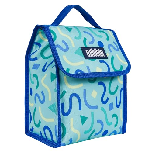 Image of Wildkin Kids Insulated Lunch Bag - Keeps Food Hot or Cold, Easy-Clean Lining and BPA-free for Boys & Girls, Ideal for School, Travel & Daycare - Confetti Blue