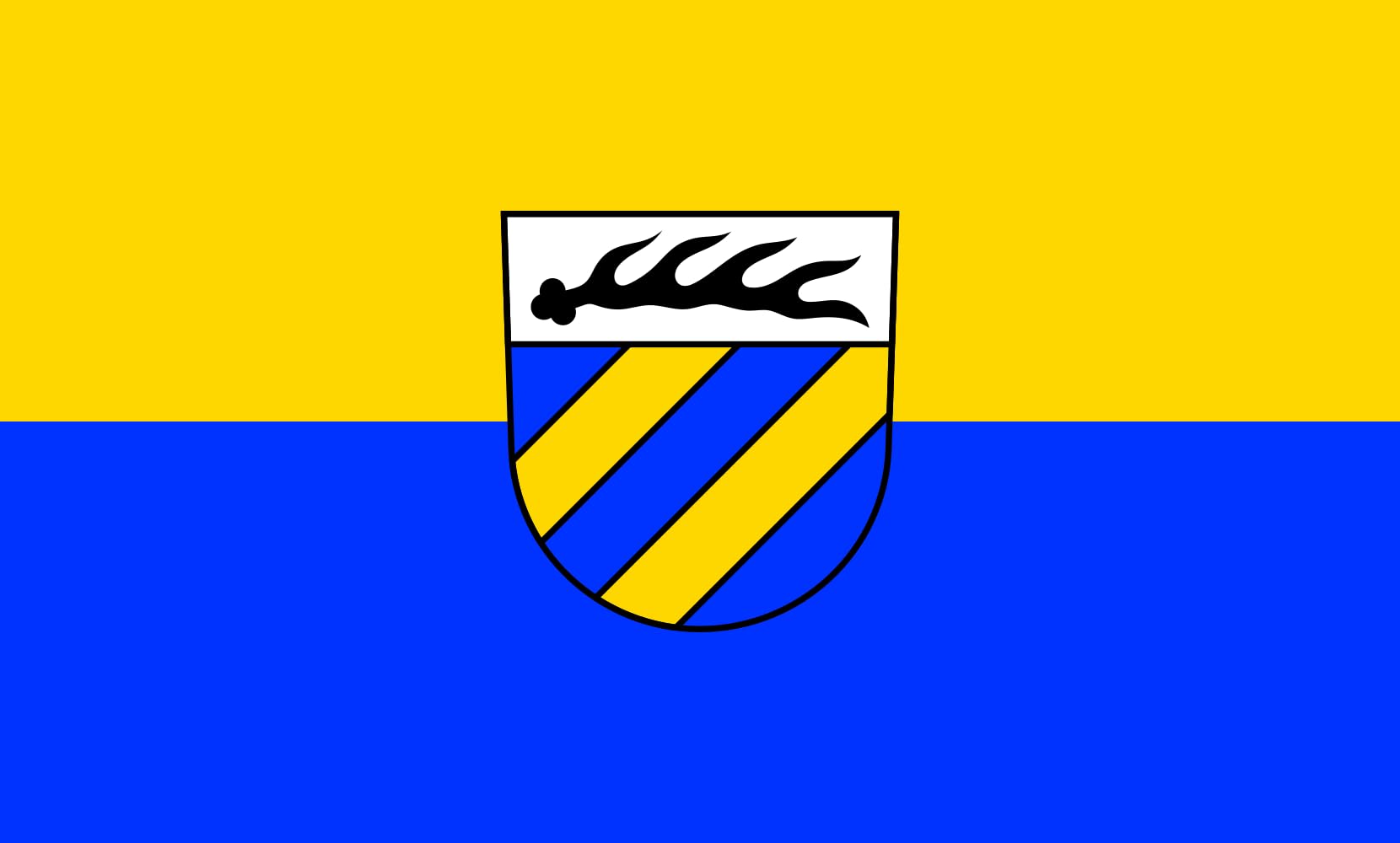 Grand drapeau Gomadingen horizontal de 1.35m² aux finitions de haute qualité