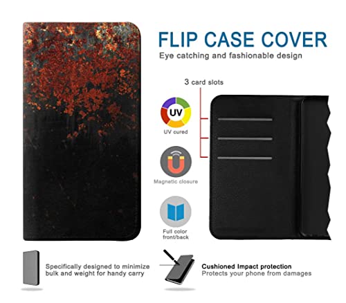Étui flip cuir pour iPhone 15 antichoc texture métal rouillé - 4