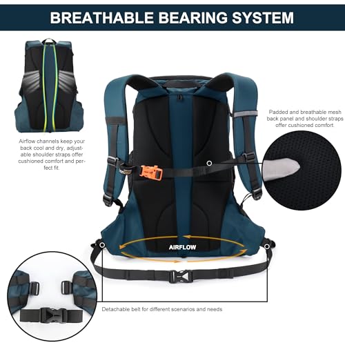MOUNTAINTOP 35L Unisex Hiking Backpacks Lightweight Trekking Rucksack Light Daypacks for Travel Camping Climbing Mountaineer Outdoor Sport - Image 5