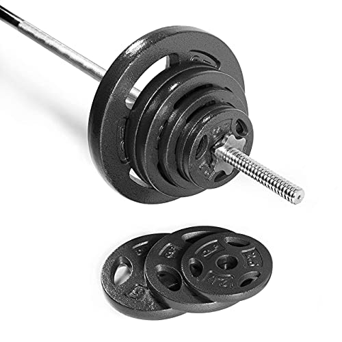 WF Athletic Supply Cast Iron 1-Inch Standard Grip Plate for Strength Training, Muscle Toning, Weight Loss & Crossfit - Multiple Choices Available - Thumbnail 7