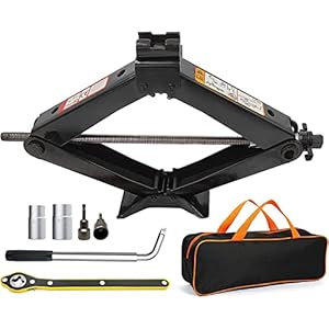 AXOTEN Max 3T Auto Wagenheber mit Handkurbel Rangierwagenheber Heber mehrere Zubehörteile Scherenwagenheber Für PKW/SUV/MPV max 3T