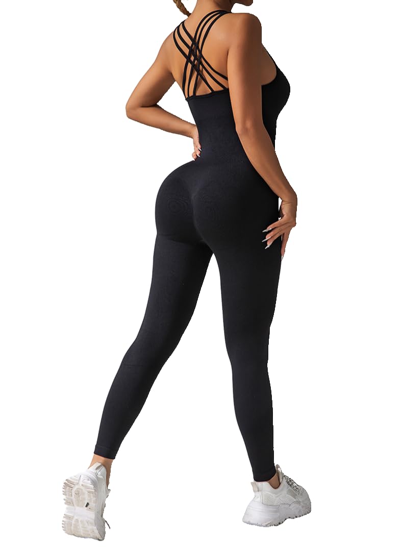 Tuta Intera Donna Senza Maniche, Schiena Scoperta: Bodycon Sexy Per Yoga E Palestra, Taglio Bootcut - 4