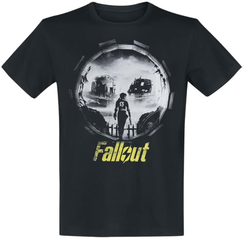Fallout Vault 33 - Into The Wasteland Homme T-Shirt Manches Courtes Noir 100% Coton Regular