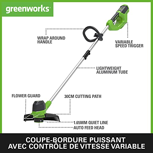 Greenworks 40V Coupe bordure 30cm 2x Batteries 2Ah - vue 3