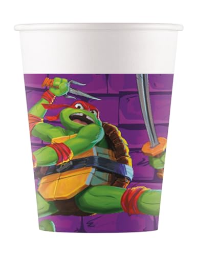 8 Gobelets Tortues Ninja next generation 200 ml - Vert