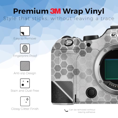 Image of Glossy Glitter Camera Skin Compatible with Canon EOS R6 Mark III (2025) - Camo Hexadots - Premium 3M Vinyl Protective Wrap Decal Cover - Easy to Apply | Crafted in the USA by MightySkins
