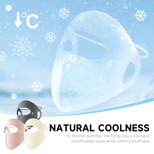 Image of SANNIDHI Full Face Mask for Sun Protection, 3D Face Cover for Women Men, UPF 50+ Summer Face Mask for Women, Breathable Ice Silk Cooling Sun UV Masks for Biking, Driving (Reusable)