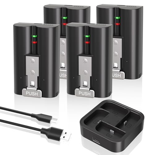 4 Pack 7200mAh Battery for Ring Doorbell & Cam Upgraded 4-Slot Fast Charger